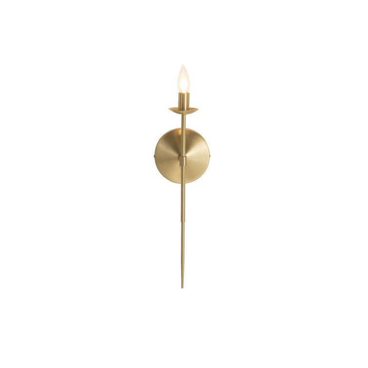 Granville Brass Wall Sconce with White Linen Shade