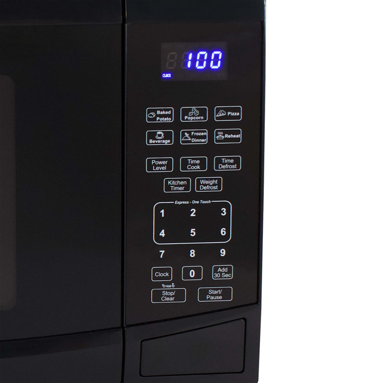 Avanti Black Compact Digital Microwave Oven for RV
