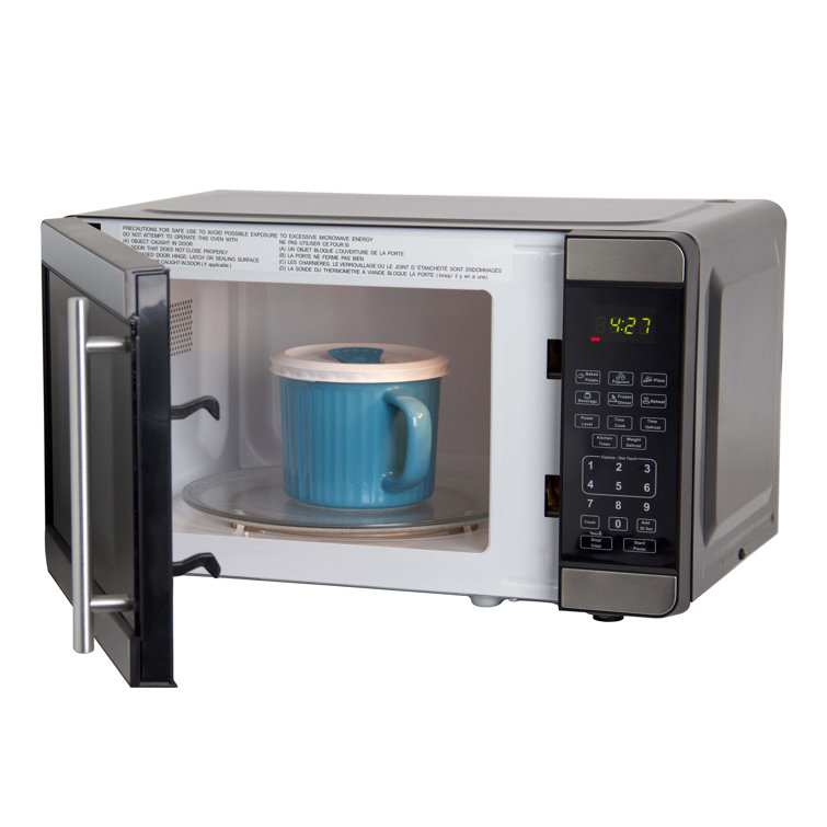 Avanti 0.7 cu ft Stainless Steel and Black Countertop Microwave Oven