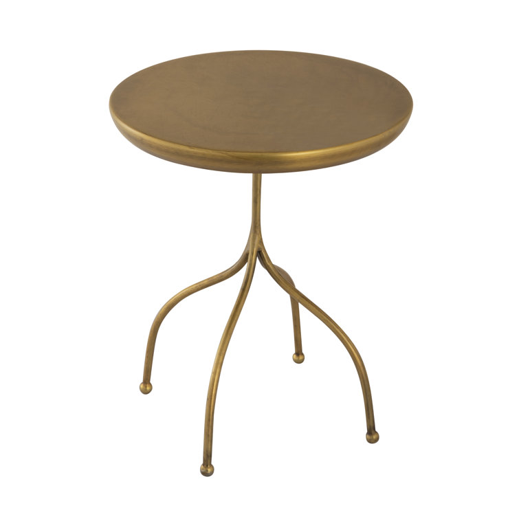 Rainier Round 13.5" Metal End Table with Beveled Edge