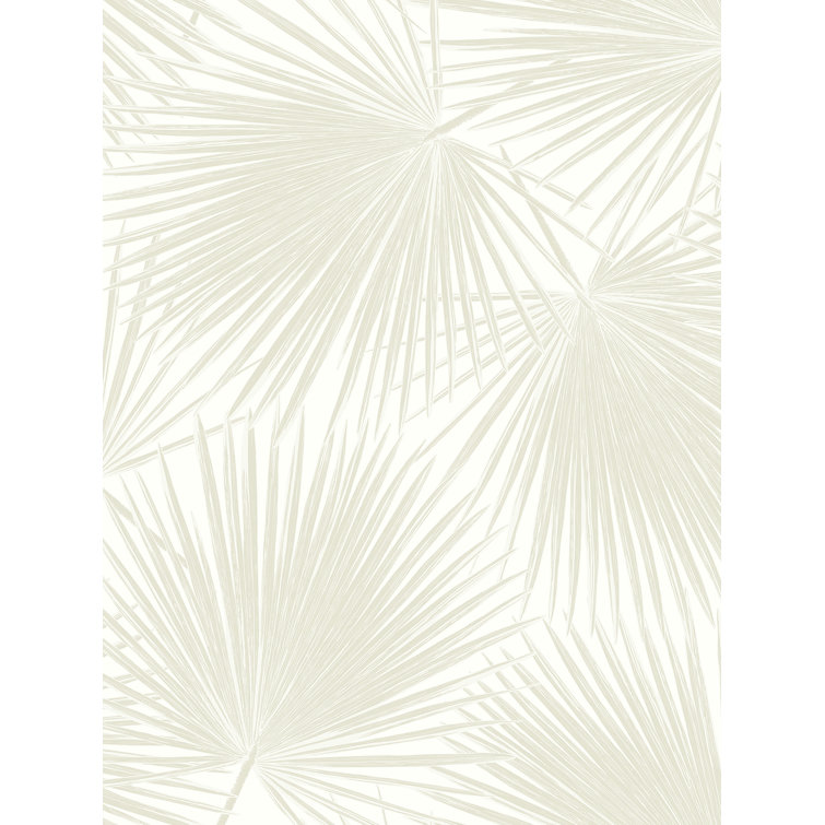 Sea Salt Vinyl Palm Leaf Peel and Stick Wallpaper Roll