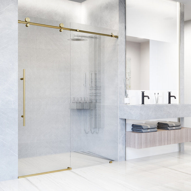 Elan E-Class 60" Frameless Sliding Shower Door in Matte Brushed Gold