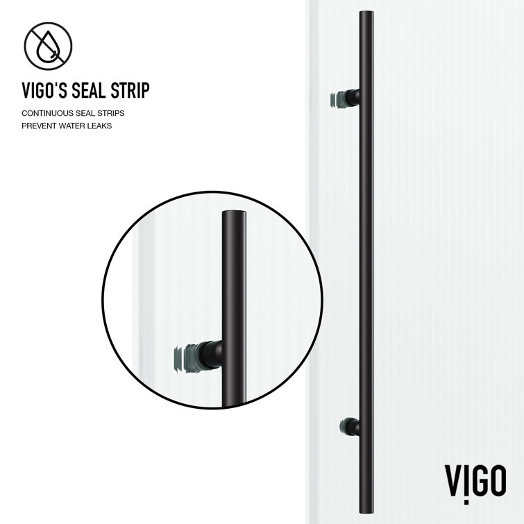 Elan E-Class 60" Matte Black Frameless Sliding Tub Door with Fluted Glass