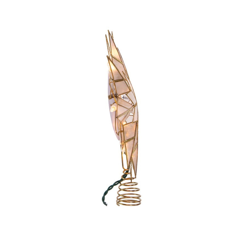 Gold and White Metal 8-Point Star Christmas Tree Topper