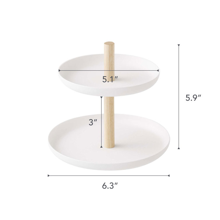 Tosca Contemporary Steel & Wood Tiered Accessory Tray