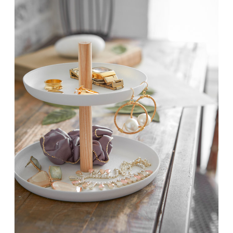 Tosca Contemporary Steel & Wood Tiered Accessory Tray