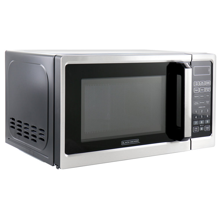 Black and Stainless Steel 700 Watt Digital Microwave Oven