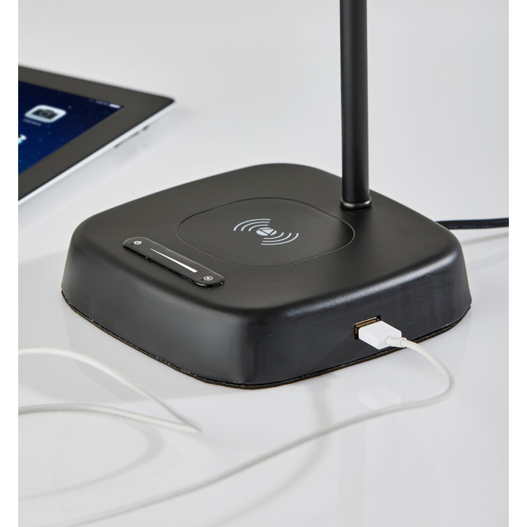 Black Metal Touch Desk Lamp with Frosted Diffuser
