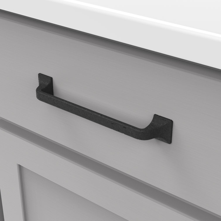 Black Iron Modern Farmhouse Cabinet Handles with Mounting Hardware