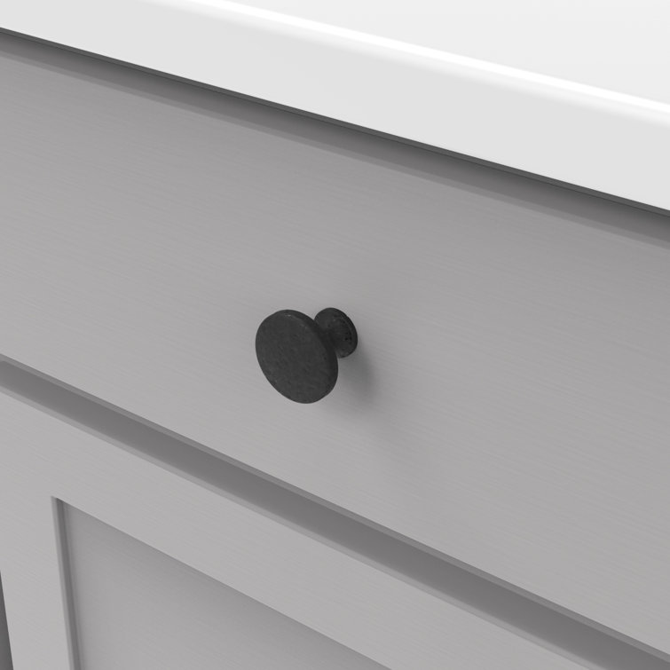 Black Iron Round Cabinet Knobs with Mounting Hardware, 10-Pack