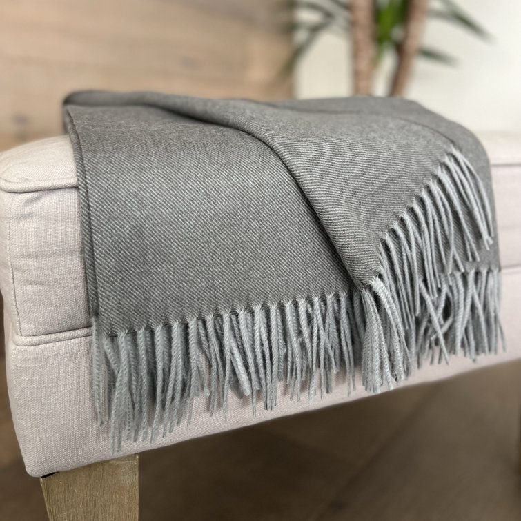 Iron Ore Gray Organic Wool Baby Throw Blanket