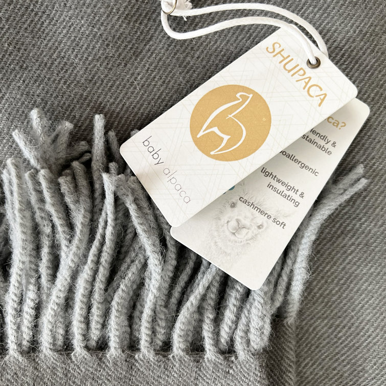 Iron Ore Gray Organic Wool Baby Throw Blanket