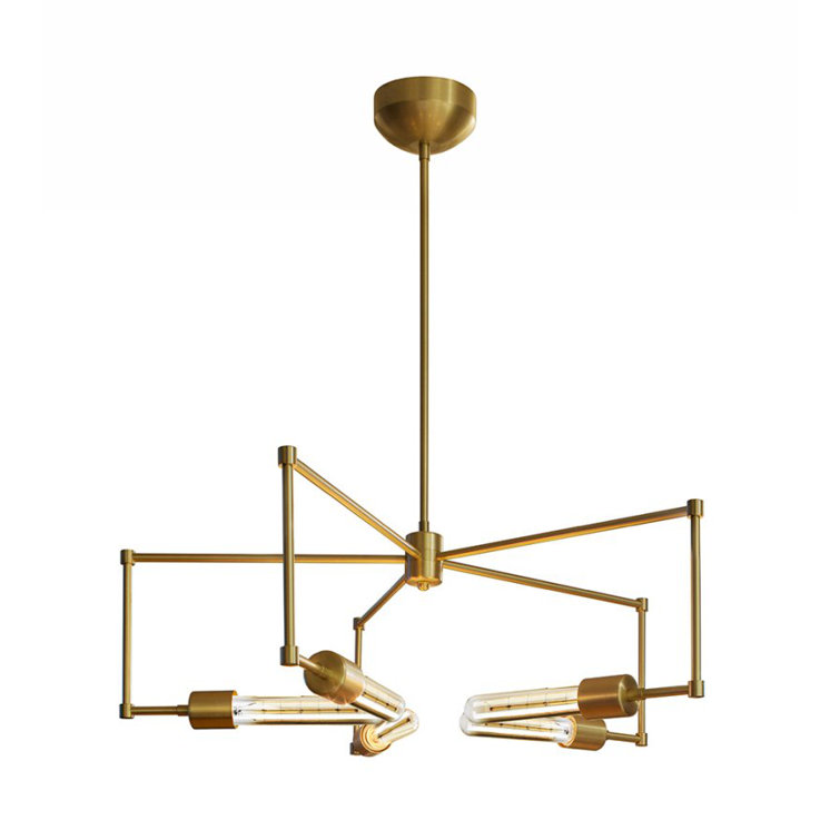 Boomer Brushed Gold 5-Light Industrial Sputnik Chandelier