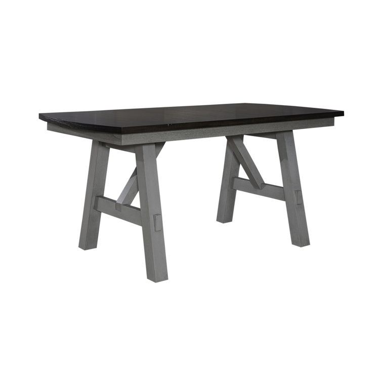 Smokey Gray Rustic Wood Dining Height Table
