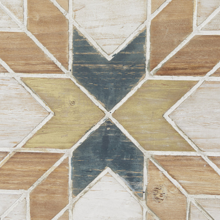 Multi Colored Geometric Wood Wall Decor Set of 3