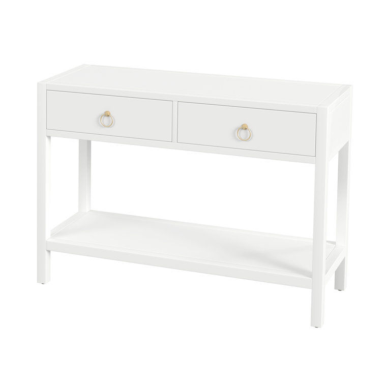 Lark 44" White Wood Console Table with Storage