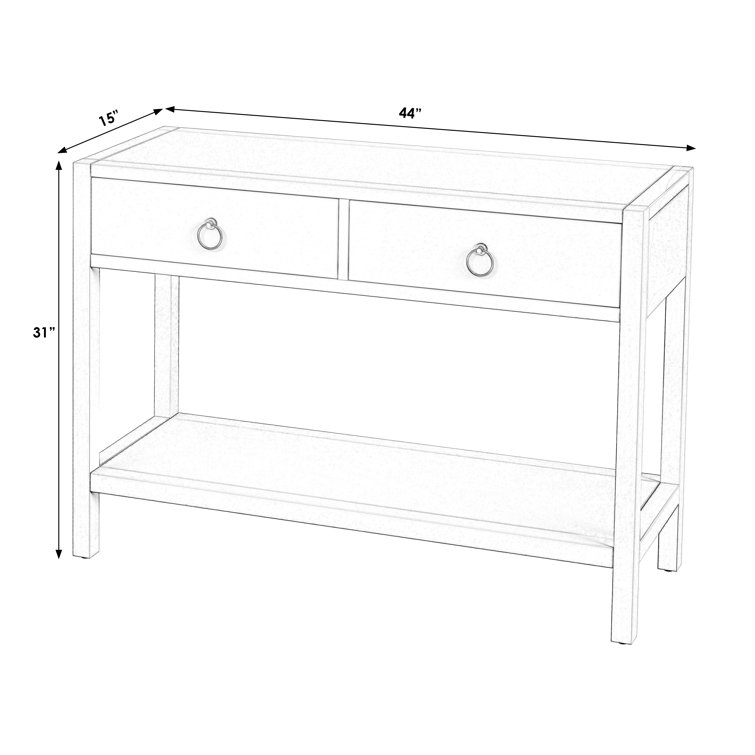 Lark 44" White Wood Console Table with Storage