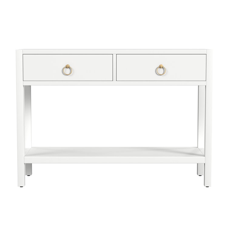 Lark 44" White Wood Console Table with Storage