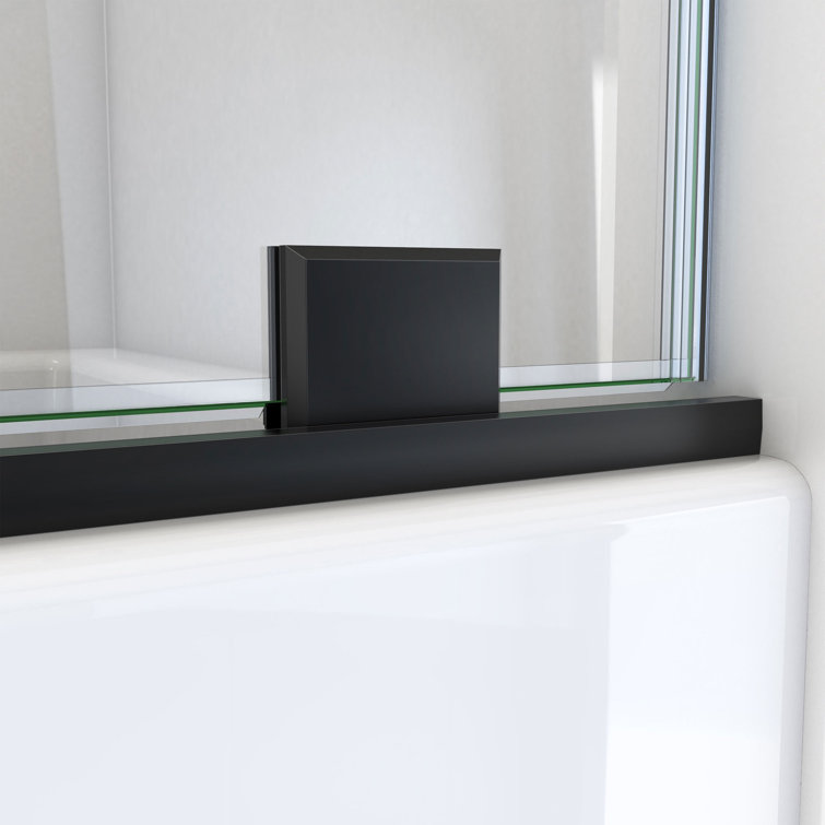 Mirage-X 60" Matte Black Frameless Sliding Tub Door