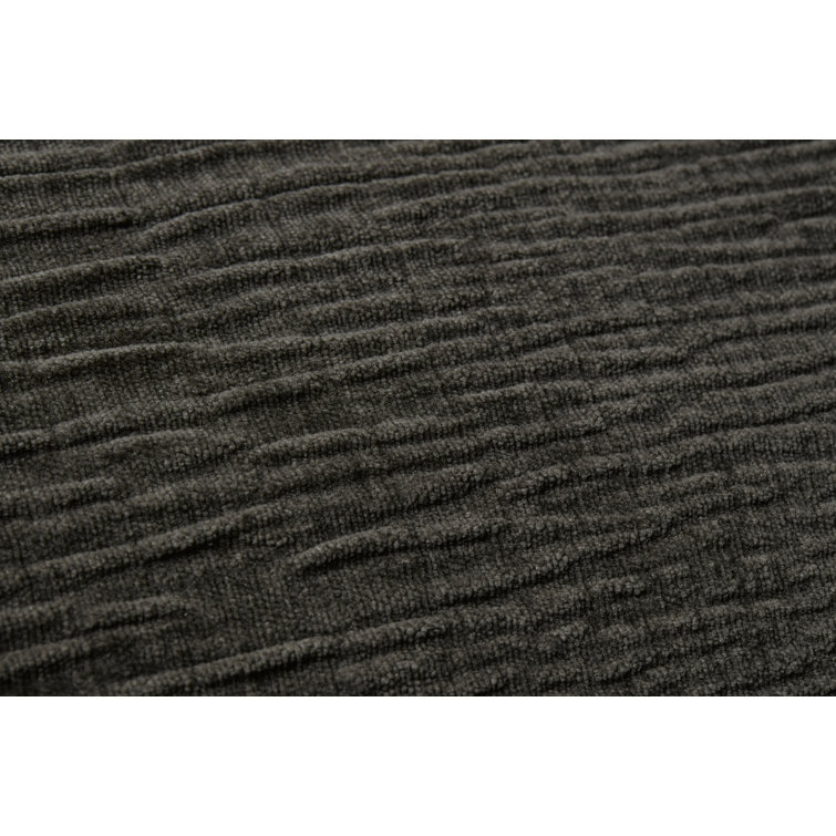 Charcoal Crinkled Polyester Lumbar Throw Pillow 21" x 13"