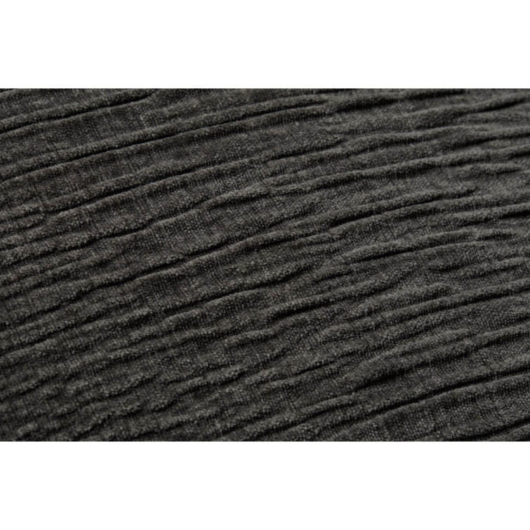 Charcoal Crinkled Polyester Lumbar Throw Pillow 21" x 13"