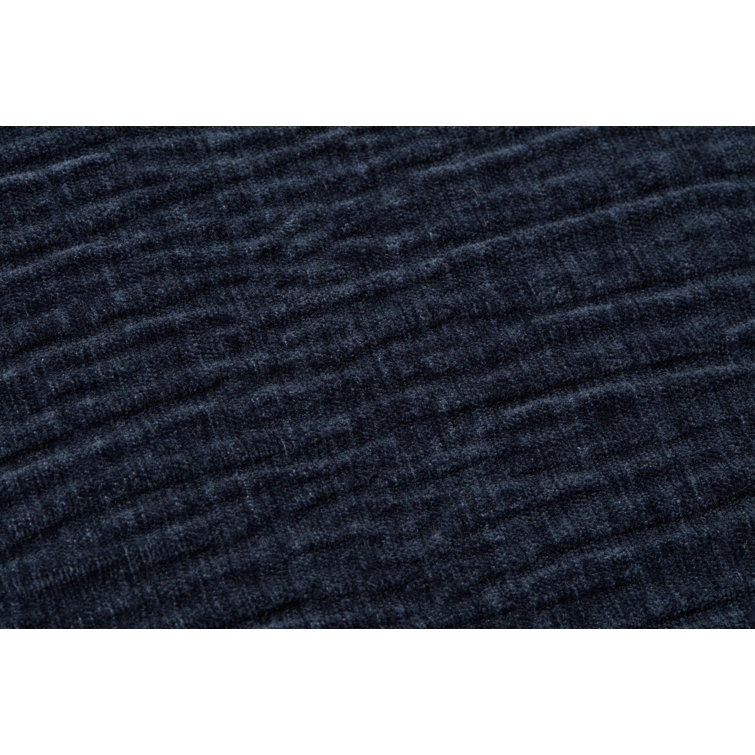 22" Navy Blue Cotton Textured Square Throw Pillow