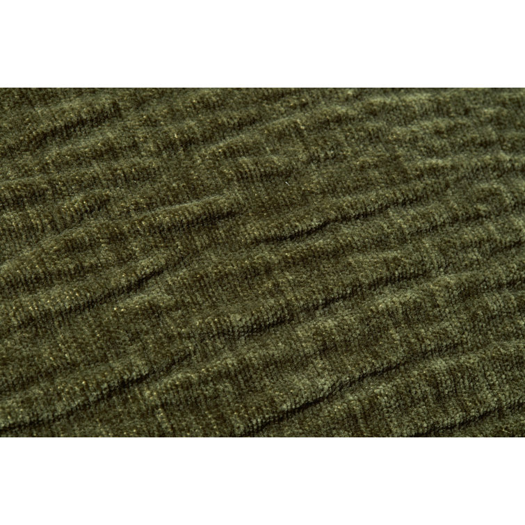 Olive Polyester Square Throw Pillow with Down Fill