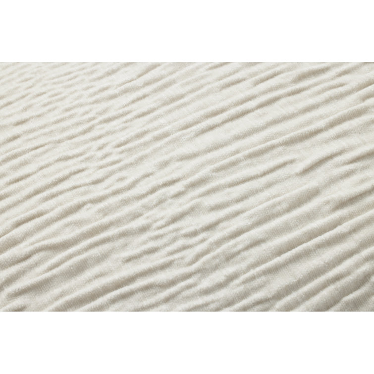 Silver Crinkled Texture Polyester Lumbar Throw Pillow 22" x 22"
