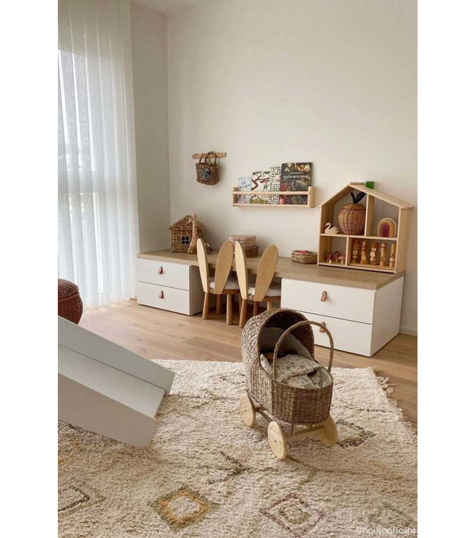 Kaarol Earth Ivory and Natural Rectangular Washable Rug
