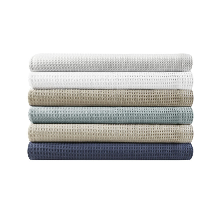 Indigo Waffle Weave 100% Cotton Full/Queen Blanket