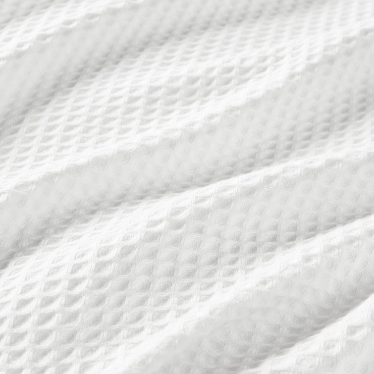 King-Sized White Waffle Weave Cotton Comfort Blanket