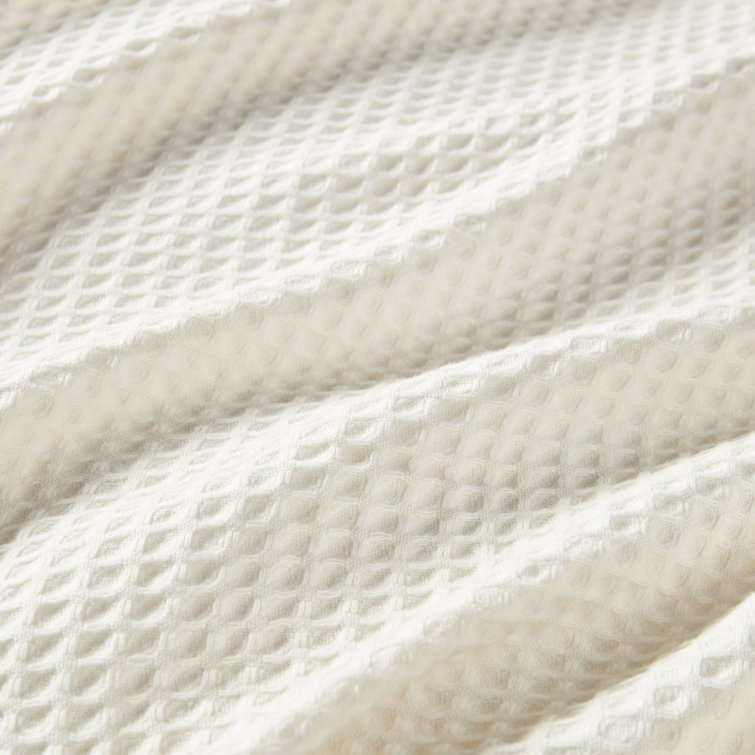 Ivory Waffle Weave Breathable Cotton Full/Queen Blanket
