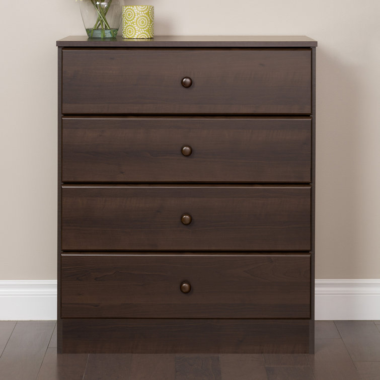Astrid Espresso 4-Drawer Vertical Wood Dresser