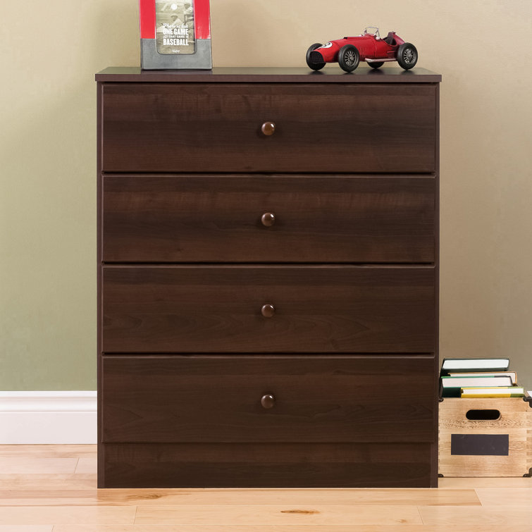 Astrid Espresso 4-Drawer Vertical Wood Dresser