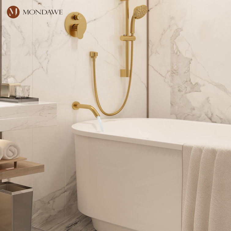 Brushed Gold Multi-Function Rain Shower System with Handheld
