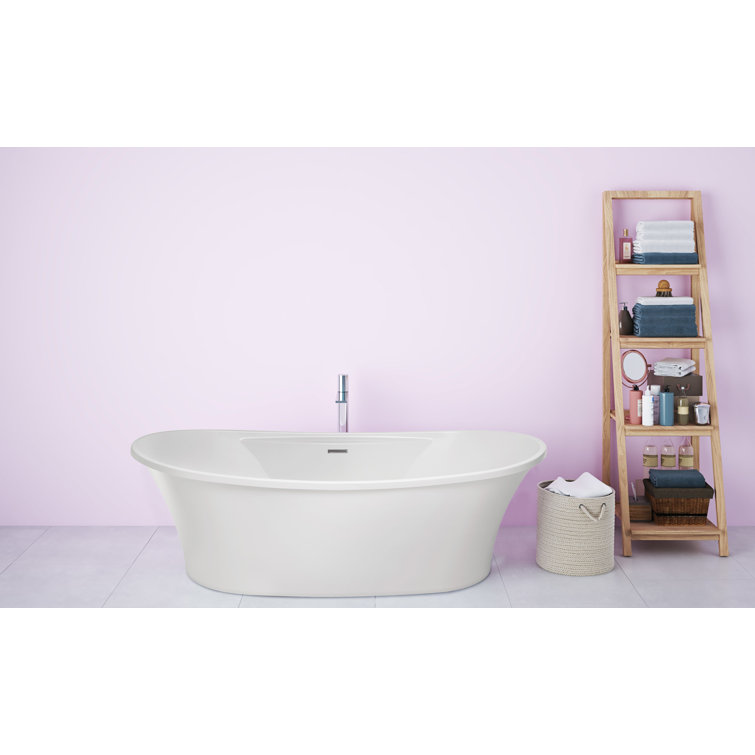 Studio 60'' White Acrylic Freestanding Soaking Bathtub