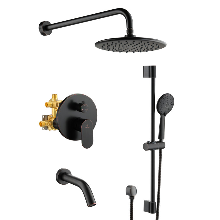 Oil-Rubbed Bronze Adjustable Height Multi-Head Shower System
