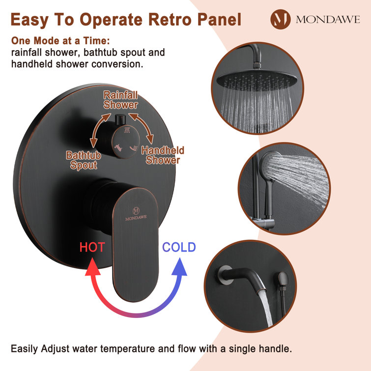 Oil-Rubbed Bronze Adjustable Height Multi-Head Shower System