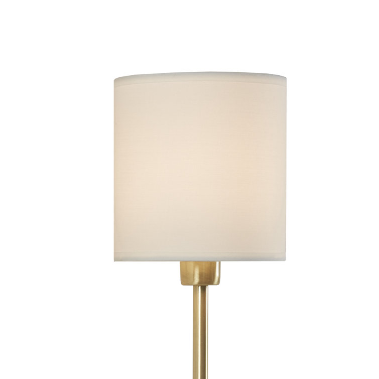 Elegant Gold Metal Wall Sconce with Cream Cylinder Shade - Set of 2