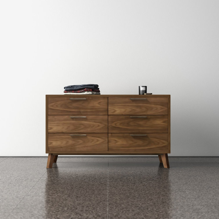 Walnut Veneer Mid-Century Modern Double Dresser