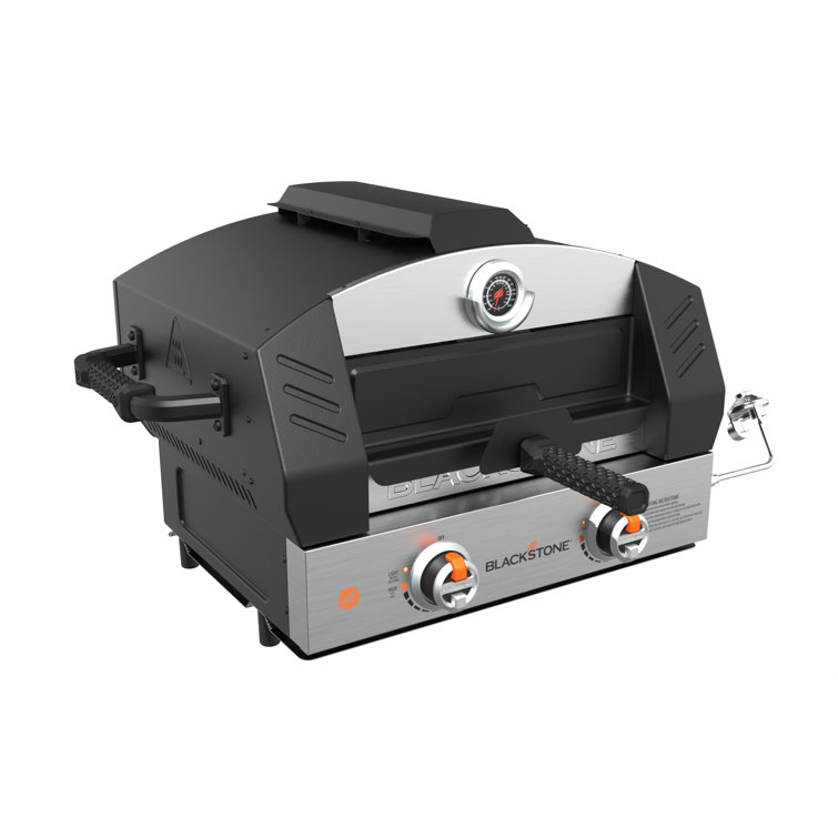 Black Stainless Steel Portable Outdoor Gas Pizza Oven with Cordierite Stone
