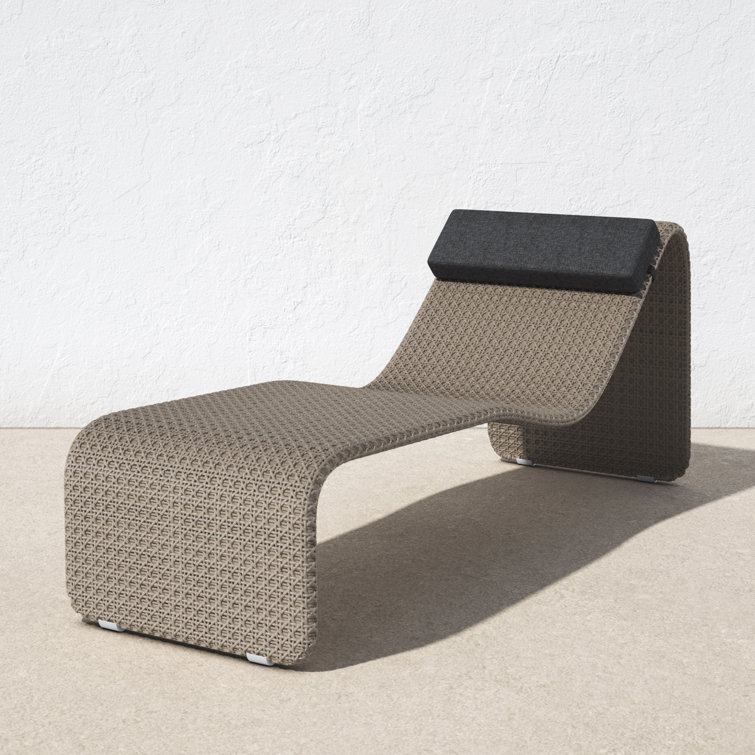 Breckin 27.5'' Outdoor Wicker Chaise Lounge