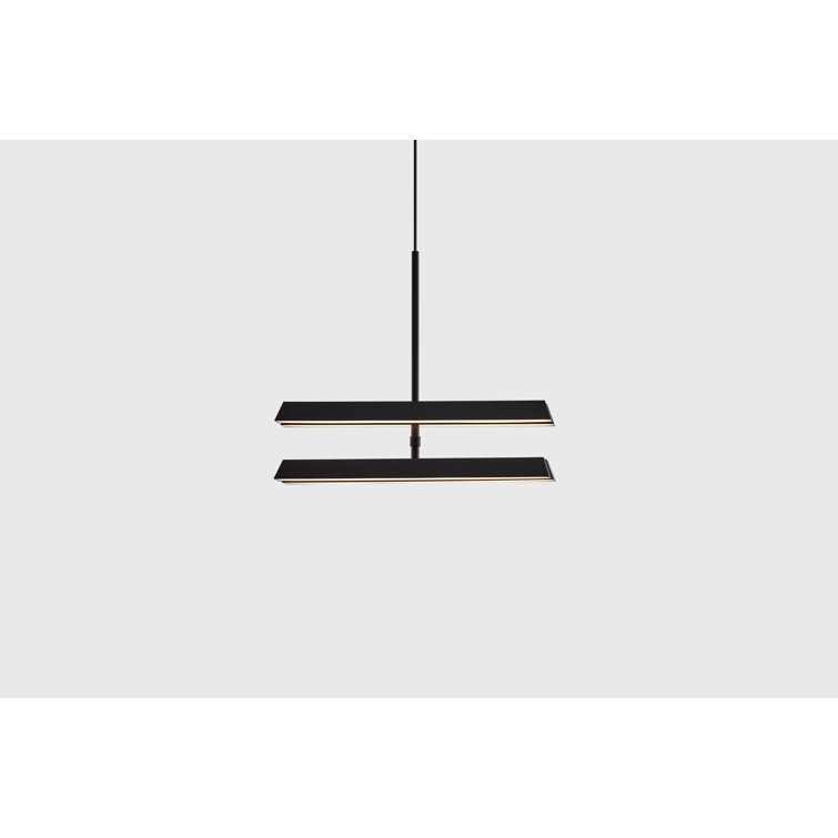 Matte Black 4-Light LED Geometric Pendant with Adjustable Length