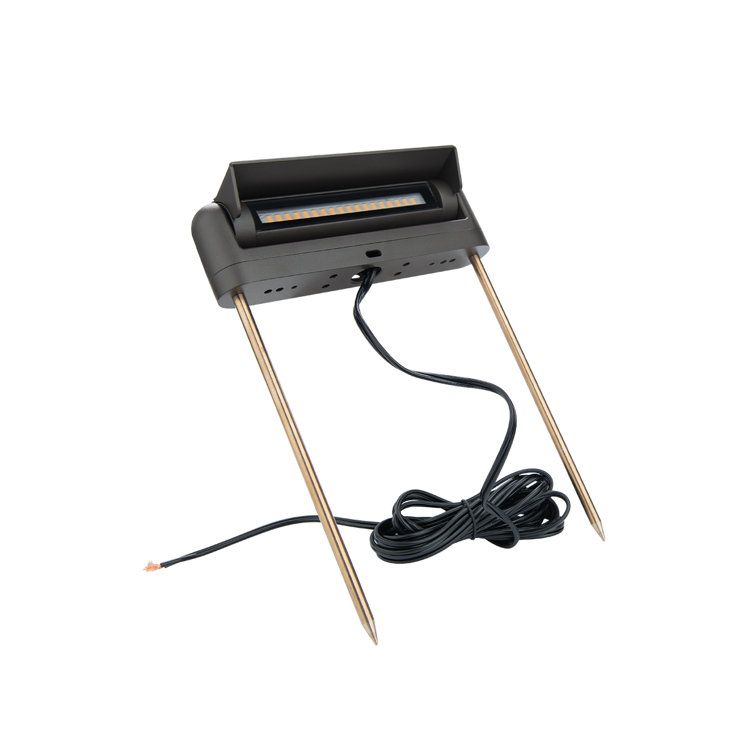 Black Adjustable LED Pathway Light with Riser and Stem Kit