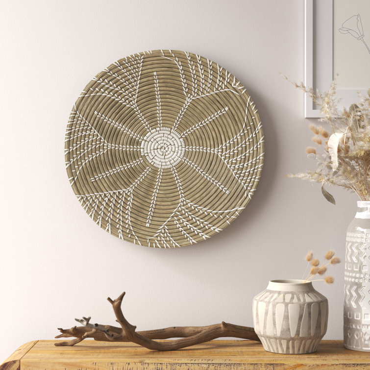 Eartha Light Brown and White Seagrass Wall Decor