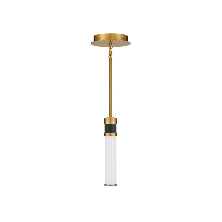 Matte Black and Brass Glass LED Mini Pendant