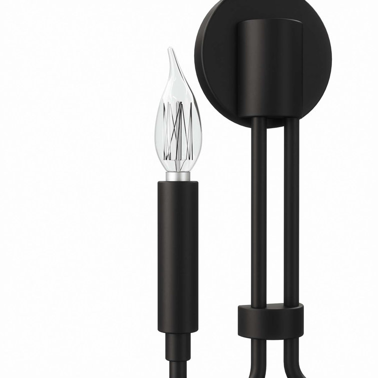 Black Dual Arm Direct Wired Wall Sconce