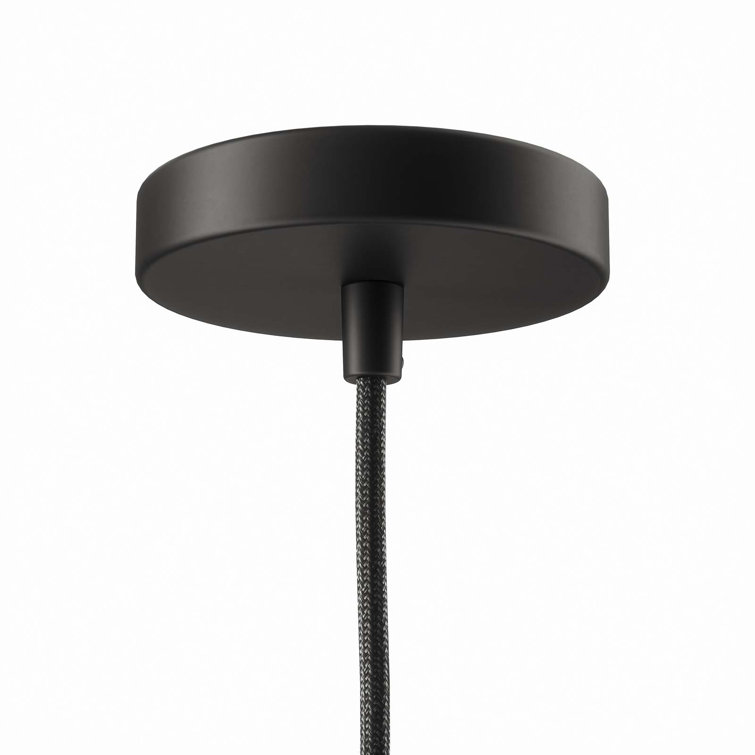 Clear Glass and Black LED Pendant Light, 5 x 5 x 72