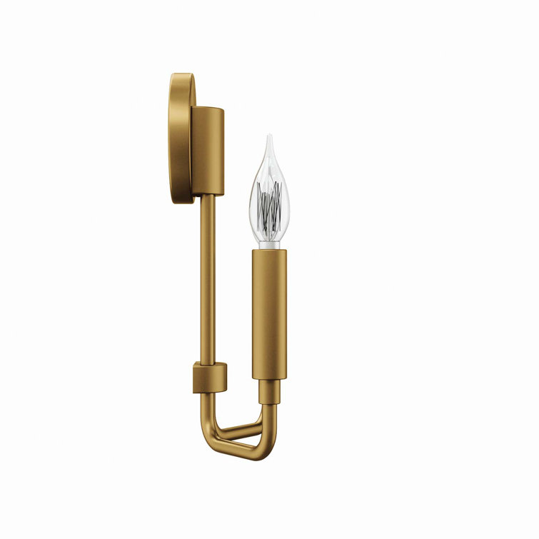 Satin Brass 2-Light Wall Sconce with Iron Construction