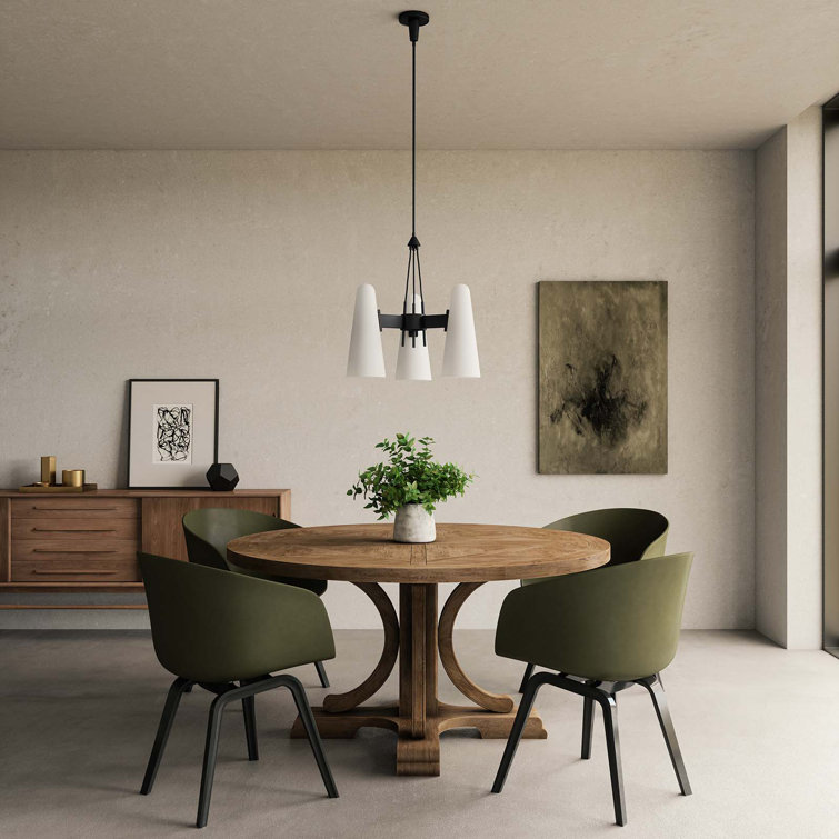 Beacon Opal Black Glass 3-Light Pendant Light